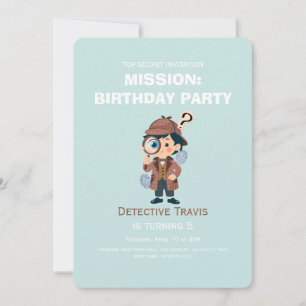 Boy Cute Detective Birthday Invitation