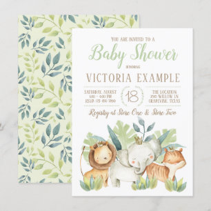 Boy Cute Safari Baby Shower Invitations