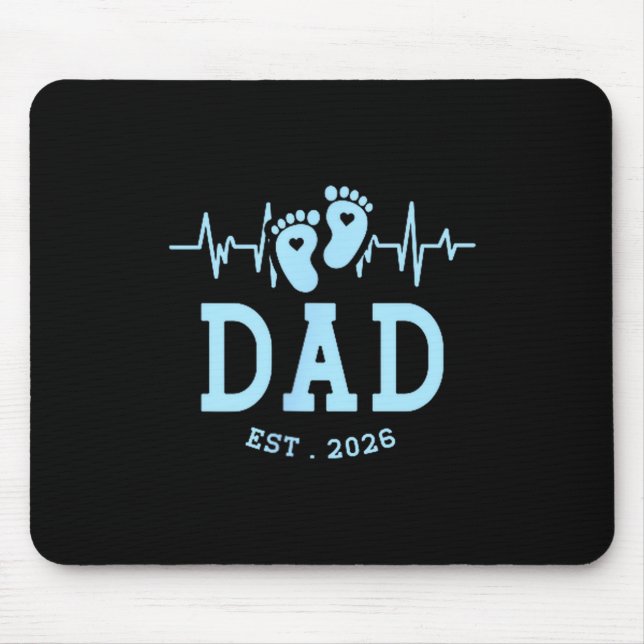 Boy Dad Est 2026 New Daddy Baby Expecting First Fa Mouse Mat (Front)