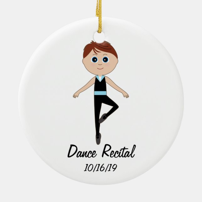 Boy Dancer: Dance Recital Commemorative Ornament (Back)