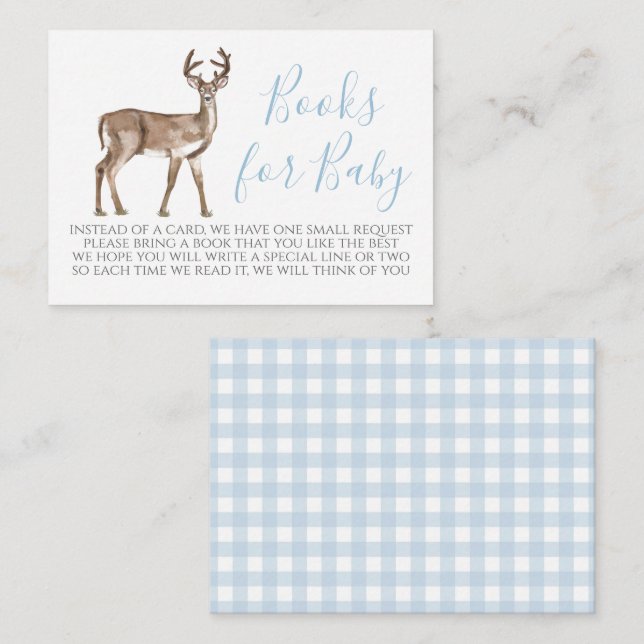 Boy Deer Baby Shower Book Request Card (Front/Back)