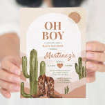 BOY Desert Texas baby shower southwestern cactus Invitation<br><div class="desc">Editable boy Desert baby shower invitation southwestern cactus desert gender neutral,  warm earthy tone Girl Texas baby shower</div>