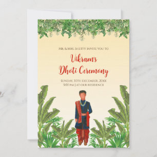 Boy Dhoti ceremony invitation Pancha Kattu invites