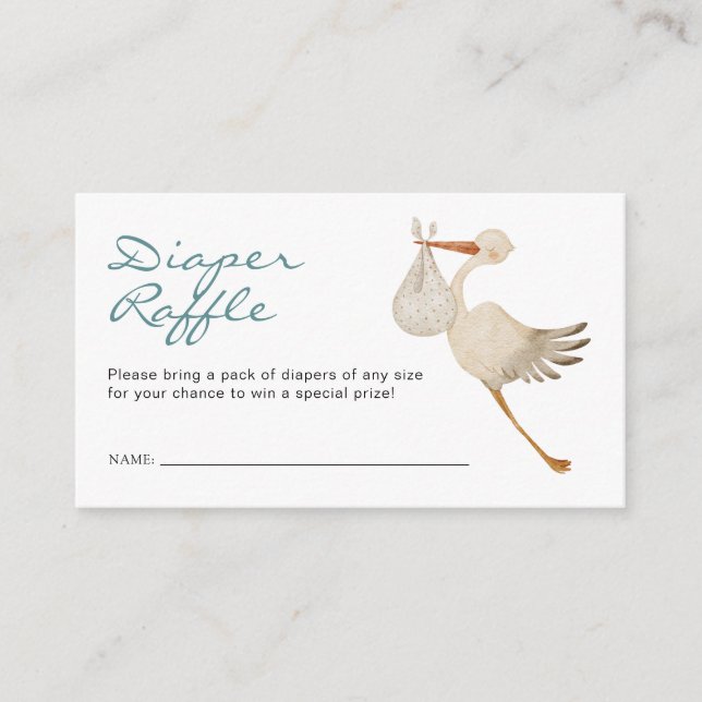 Boy Diaper Raffle Enclosure Card (Front)