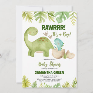 Boy Dinosaur Baby Shower Invitation
