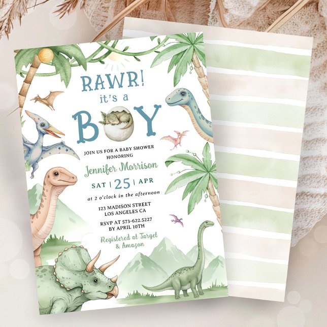 Boy Dinosaur Baby Shower Invitation  (Creator Uploaded)