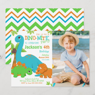 Boy Dinosaur Birthday Invitation / Dino Party