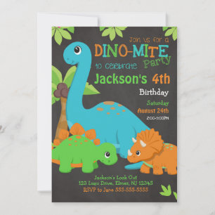 Boy Dinosaur Birthday Invitation / Dino Party