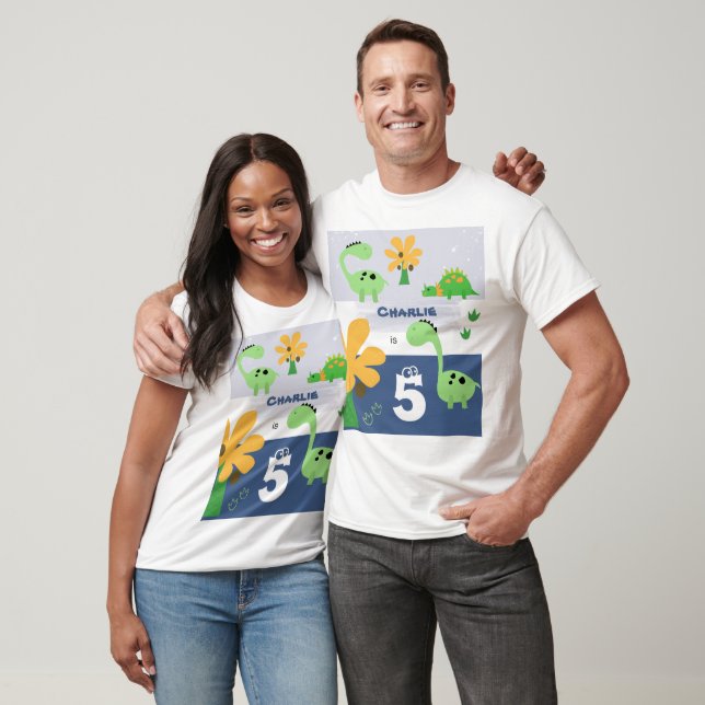 Boy Dinosaur Jurassic Birthday Party T-Shirt (Unisex)