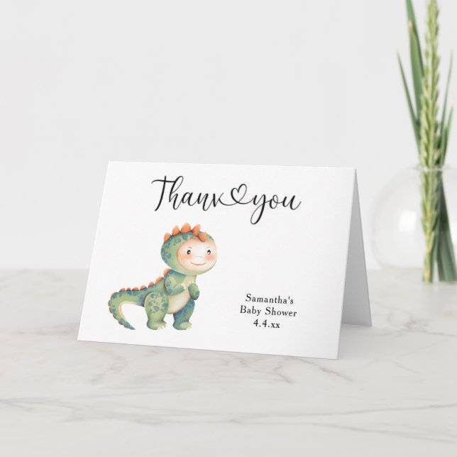 Boy dinosaur Thank you baby shower  (Front)