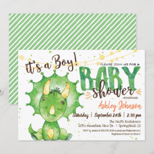 Boy Dinosuar Baby Shower invitation