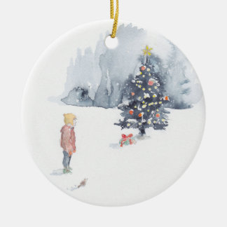 Boy Discovers Tree Ceramic Ornament