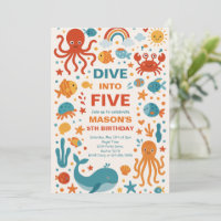 Boy Dive Into Five 5th Birthday Party