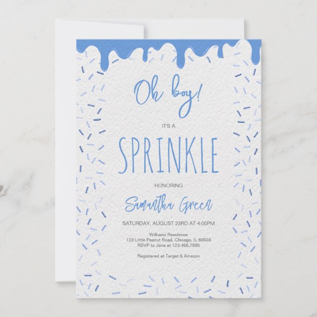 Boy Doughnuts Sprinkle Baby Shower Invitation (Front)