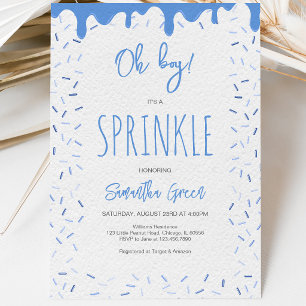 Boy Doughnuts Sprinkle Baby Shower Invitation