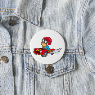 Boy Driving Red Race Car 7.5 Cm Round Badge