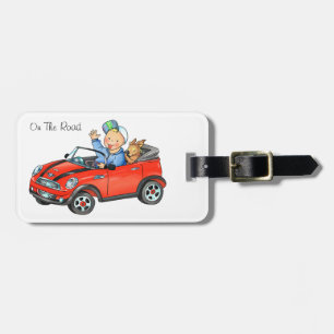 Boy Driving Red Toy Car Luggage Tag