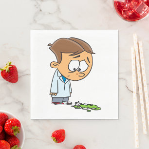 Boy Dropping An Experiment Napkin