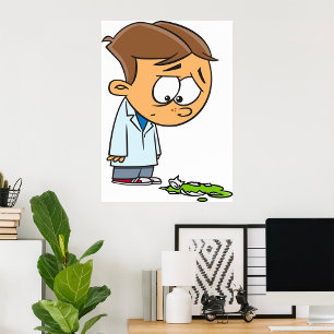 Boy Dropping An Experiment Poster