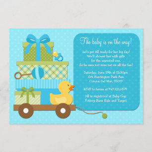 Boy Duck Baby Shower Invitation