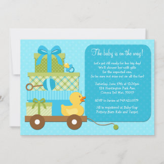 Boy Duck Baby Shower Invitation