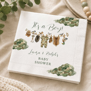 Boy Duck Hunting Baby Shower Napkin