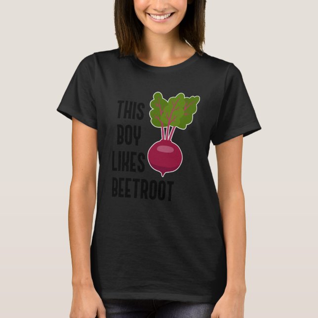 Boy Eating Beetroot Red Beet Vegetable T-Shirt (Front)