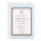 Boy Elegant Christening Invitation - Blue
