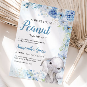 Boy Elephant Baby Shower Invitation
