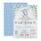 Boy Elephant Baby Shower Invitation Blue Floral