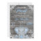 Boy Elephant Baby Shower Invitation blue Rustic