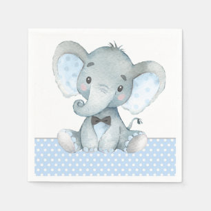 Boy Elephant Baby Shower Paper Napkins