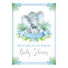 Boy Elephant Baby Shower Welcome Signs