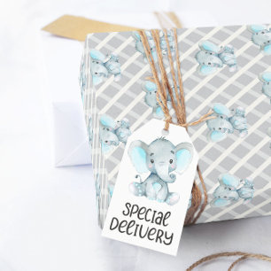 Boy Elephant Baby Shower Wrapping Paper