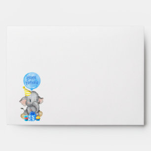 Boy Elephant Birthday  Envelope