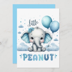 Boy Elephant Cute Peanut  Invitation