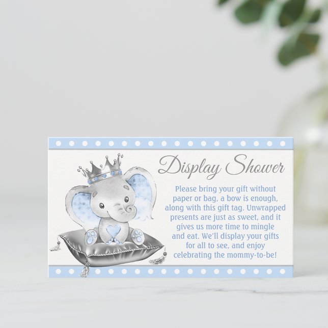 Boy Elephant Prince Display Shower Enclosure Card (Creator Uploaded)