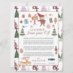 Boy Elf Kids Christmas Elf Goodbye Letter