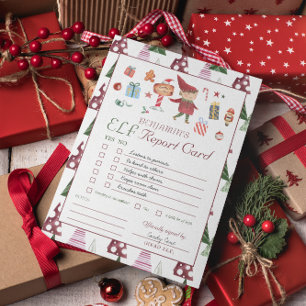 Boy Elf   Kids Christmas Elf Report Card