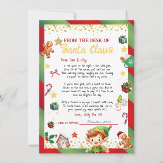 Boy Elf Letter Christmas/Holiday Invitation