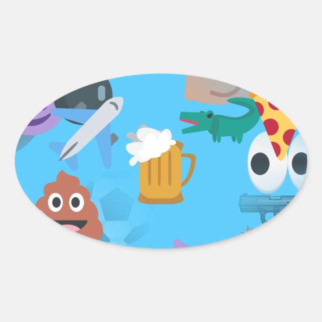 boy emoji oval sticker (Front)