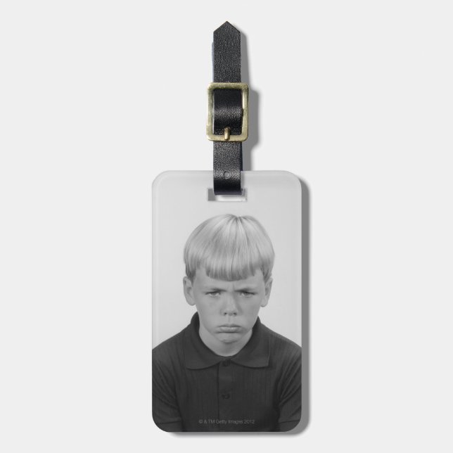 Boy Facial Expressions Luggage Tag (Front Vertical)