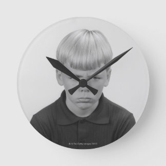 Boy Facial Expressions Round Clock