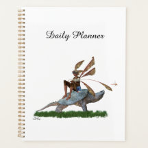 Boy Fairy Riding On Turtle Daily Planner