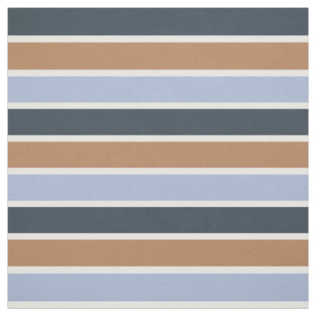 Boy Fall Colours Horizontal Stripe Pattern Striped Fabric (Swatch)