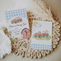 Boy Farm Animals Barnyard Birthday Invitation