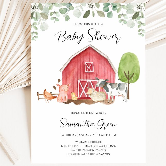 Boy Farm Baby Shower Invitation (Creator Uploaded)