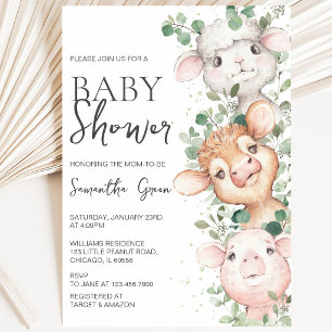 Boy Farm Baby Shower Invitation