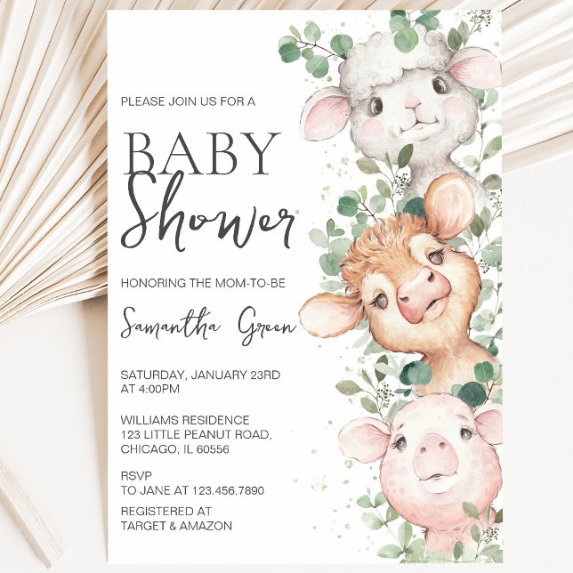 Boy Farm Baby Shower Invitation (Creator Uploaded)