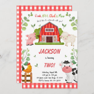 Boy Farm Birthday Party Invitation